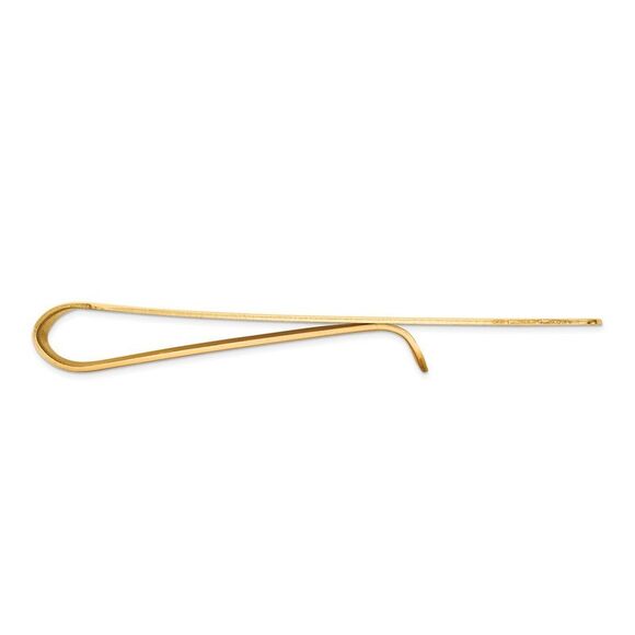 Men's 14k Yellow Gold Striped Fold-Over Wide Money Clip - Picture 2 of 4